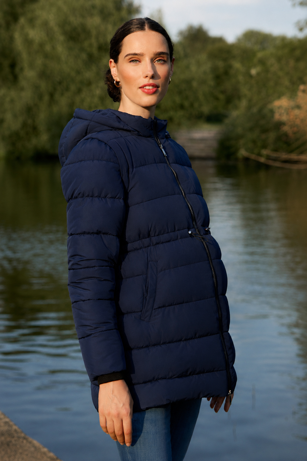 3 in 1 Eco Umstandsmantel, Tragejacke und Weste Navy MAM26AW99 3