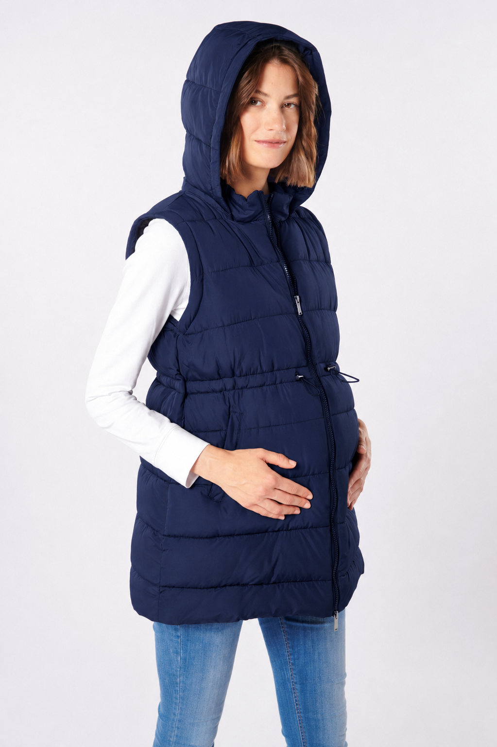 3 in 1 Eco Umstandsmantel, Tragejacke und Weste Navy MAM26AW99 6