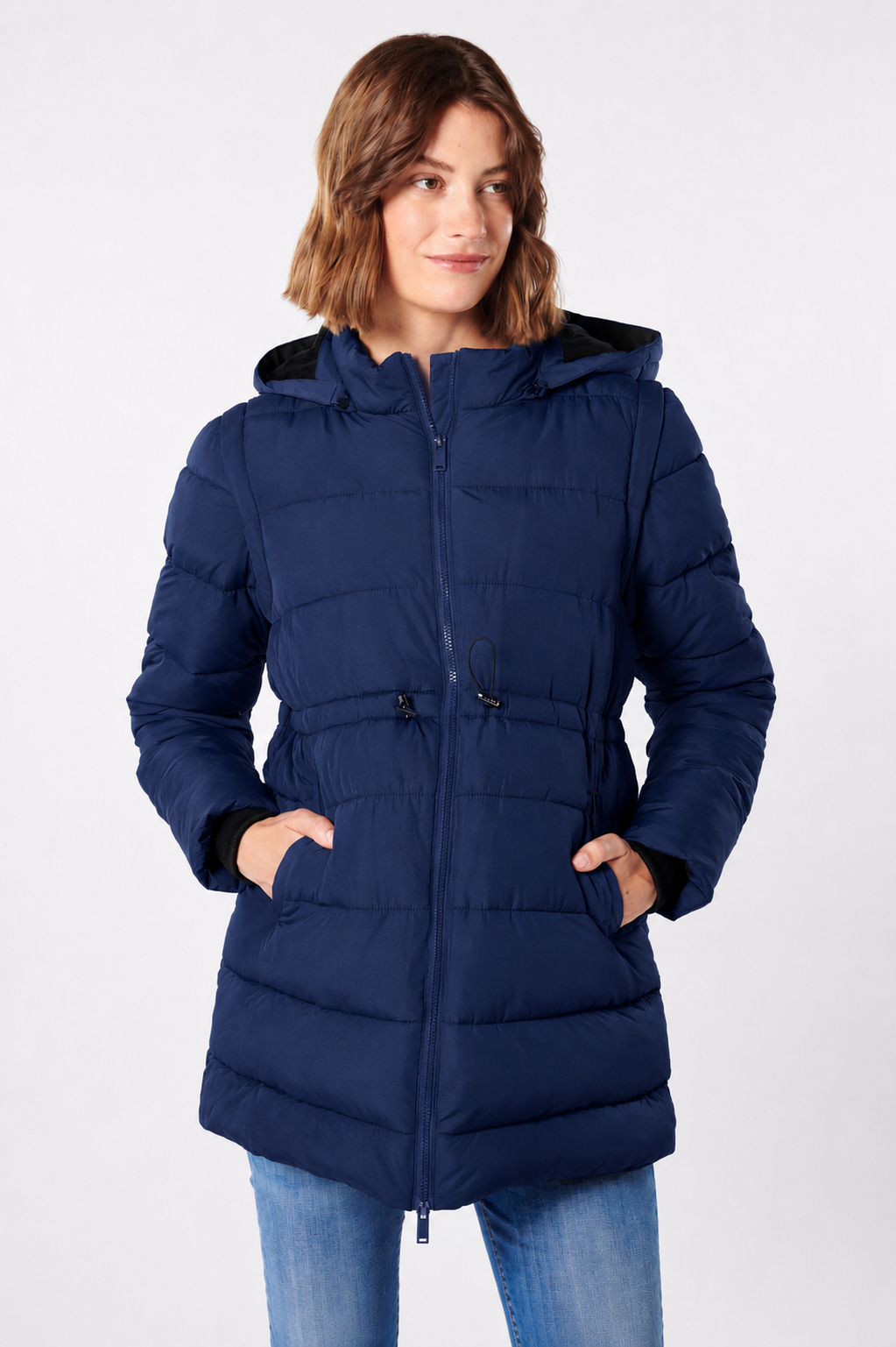 3 in 1 Eco Umstandsmantel, Tragejacke und Weste Navy MAM26AW99 9