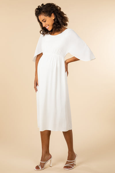Midi Umstandsbrautkleid aus Chiffon