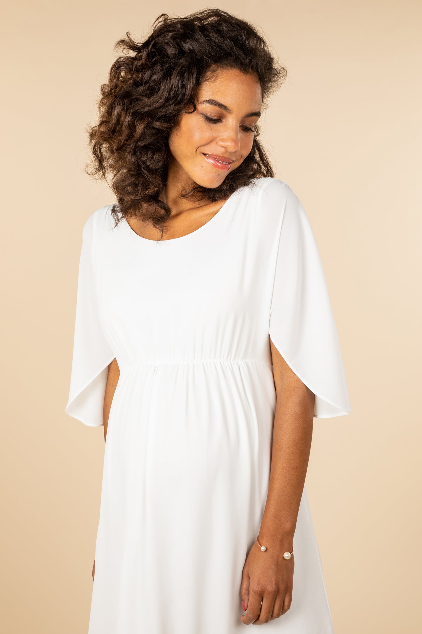 Midi Umstandsbrautkleid aus Chiffon