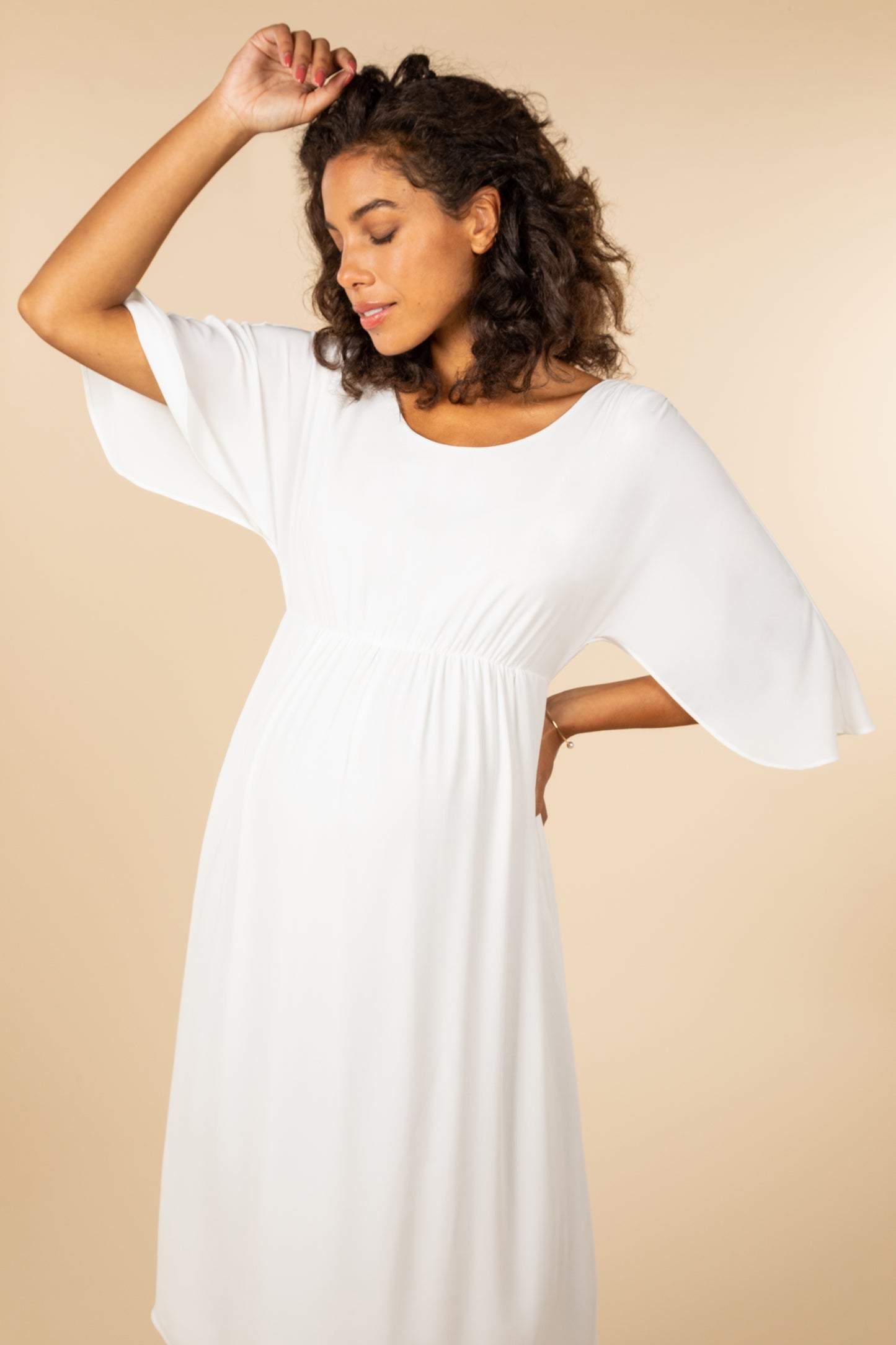 Midi Umstandsbrautkleid aus Chiffon