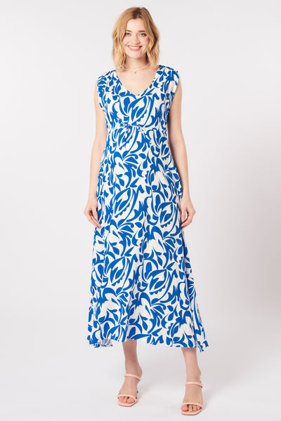 Midi Umstandskleid mit Print blau