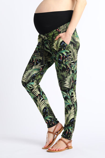 Ecovero Umstandshose mit Palmen Print