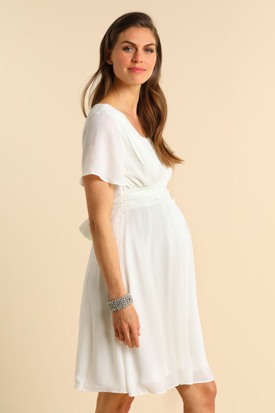 Chiffon maternity wedding dress with nursing opening