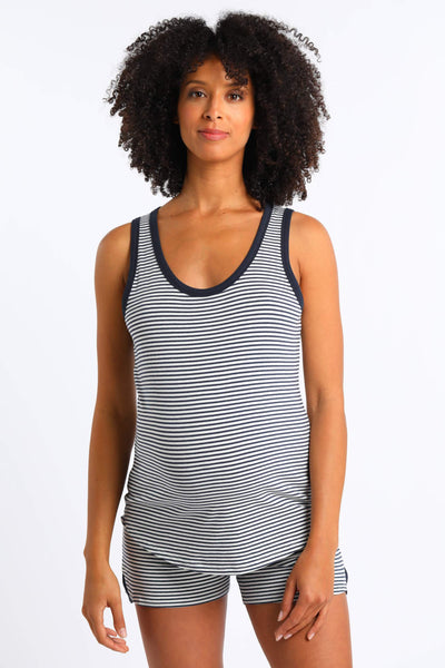 Striped maternity and nursing top made from organic cotton