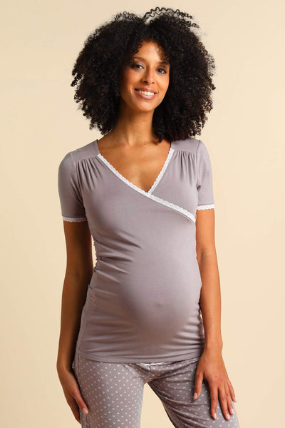 Modal Umstands- und Stillshirt taupe