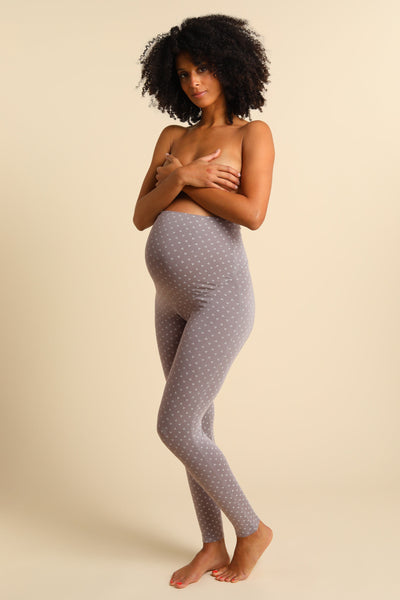 Modal leggings with all-over print taupe