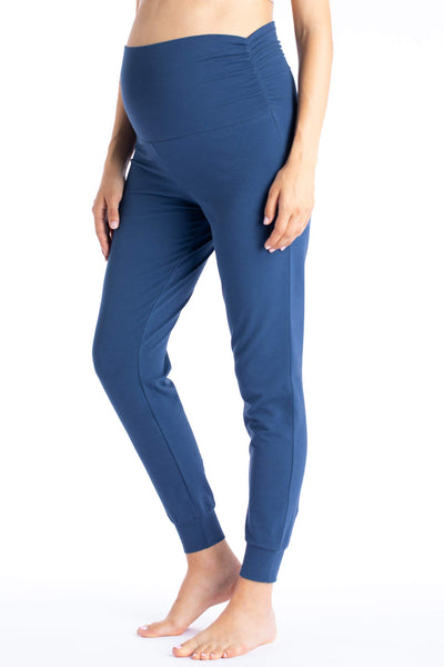 Organic Foldover Umstandshose blau