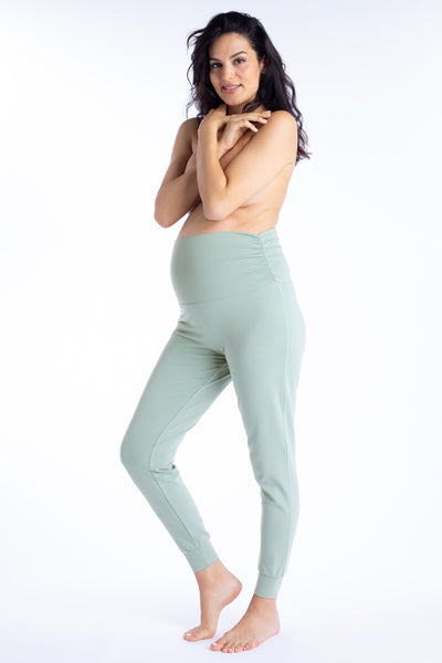 Organic Foldover Umstandshose salbei