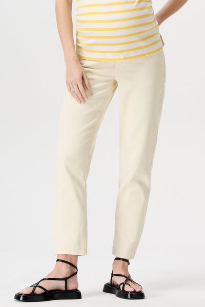 Mom Fit Überbauch Umstandsjeans ecru
