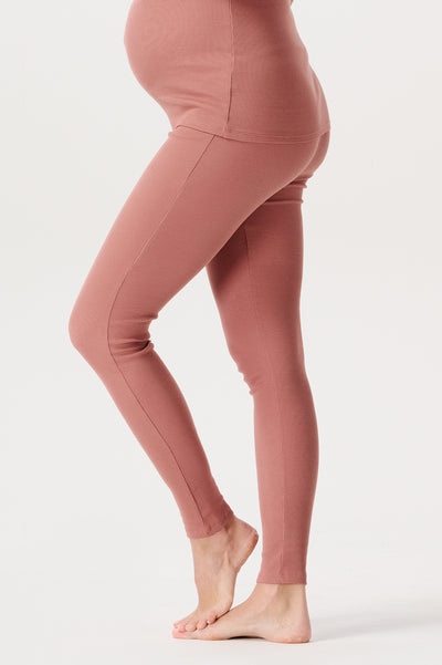 Organic rib lounge and pajama leggings terracotta