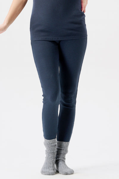 Organic rib lounge and pajama leggings, navy