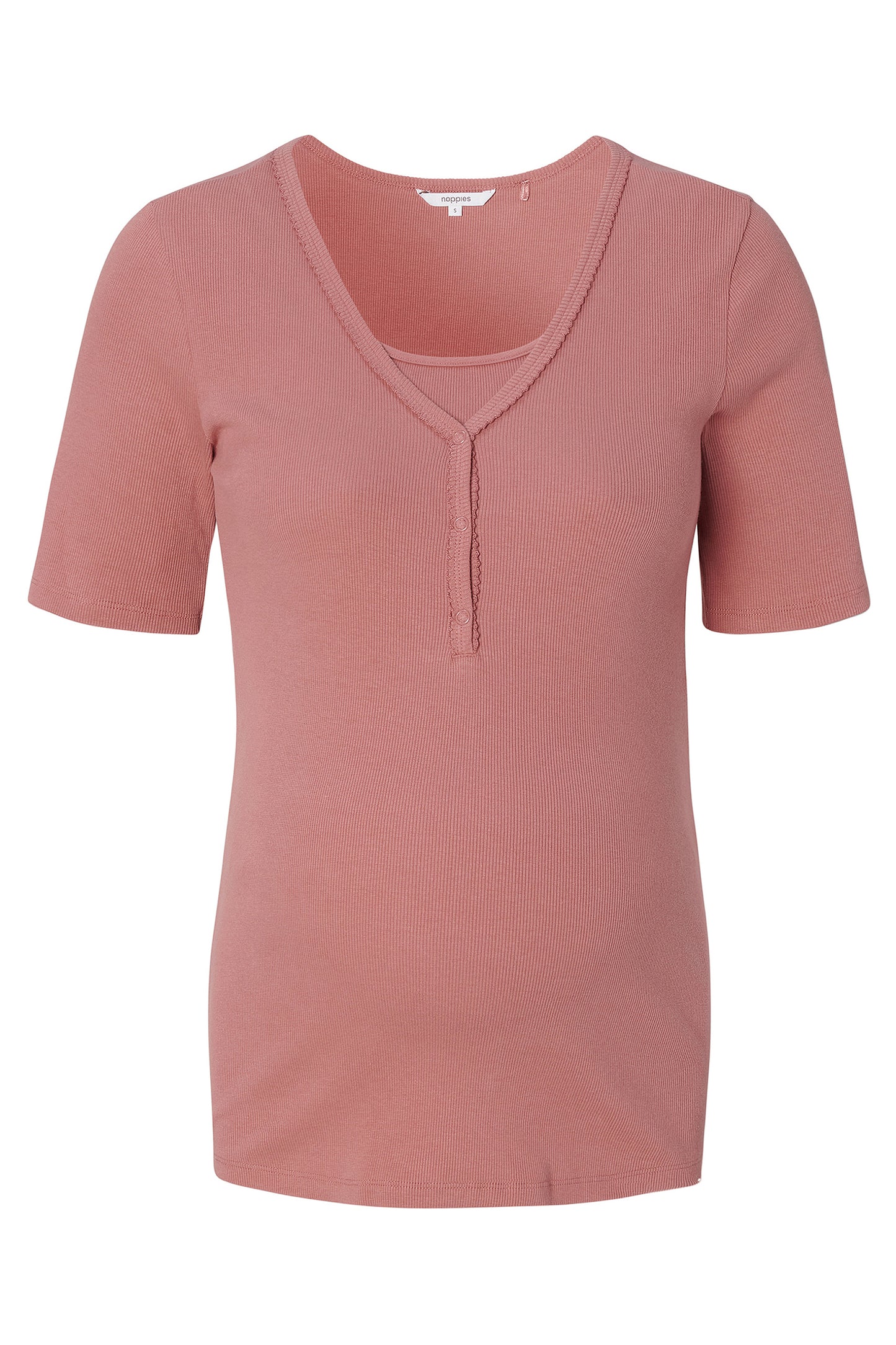Organic Ripp Umstands- und Stillshirt terracotta
