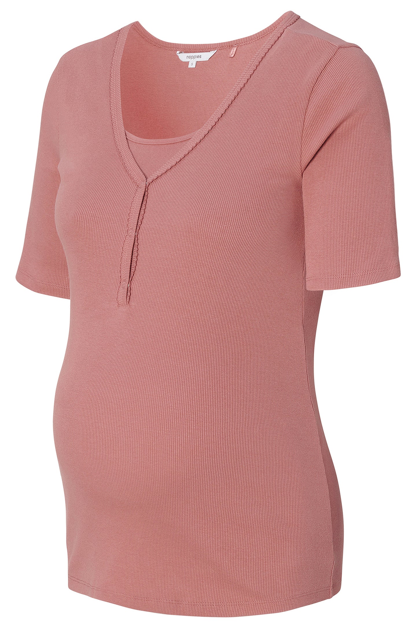 Organic Ripp Umstands- und Stillshirt terracotta