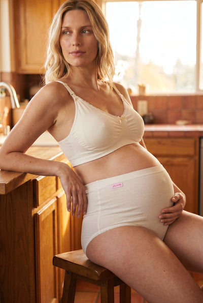 Organic Maternity and Nursing Bra Seamless off-white