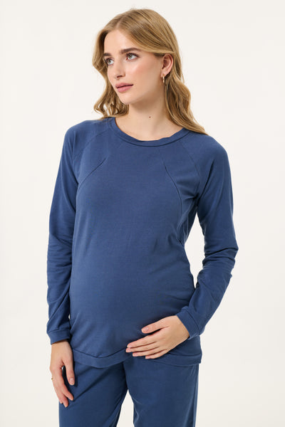 Organic Umstands- und Stillshirt blau