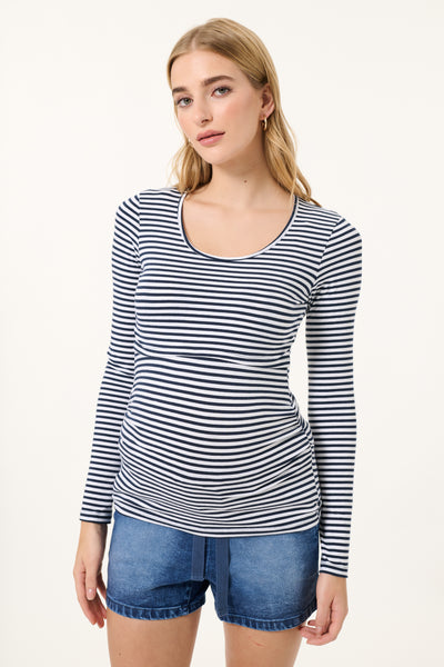 Organic Umstands- und Stillshirt gestreift