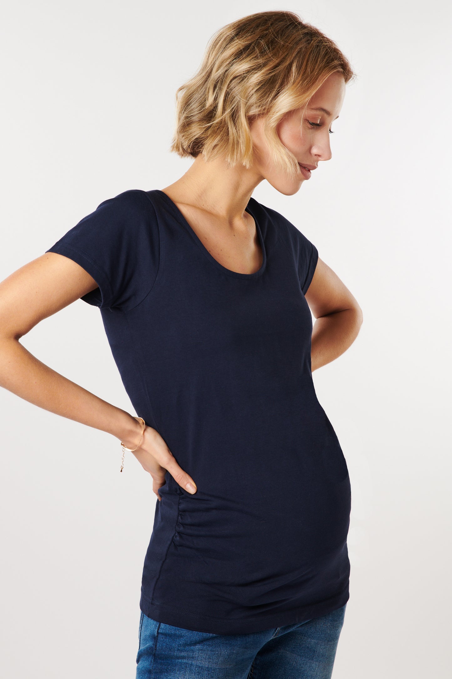 Organic Umstandsshirt mit Rückendetail navy