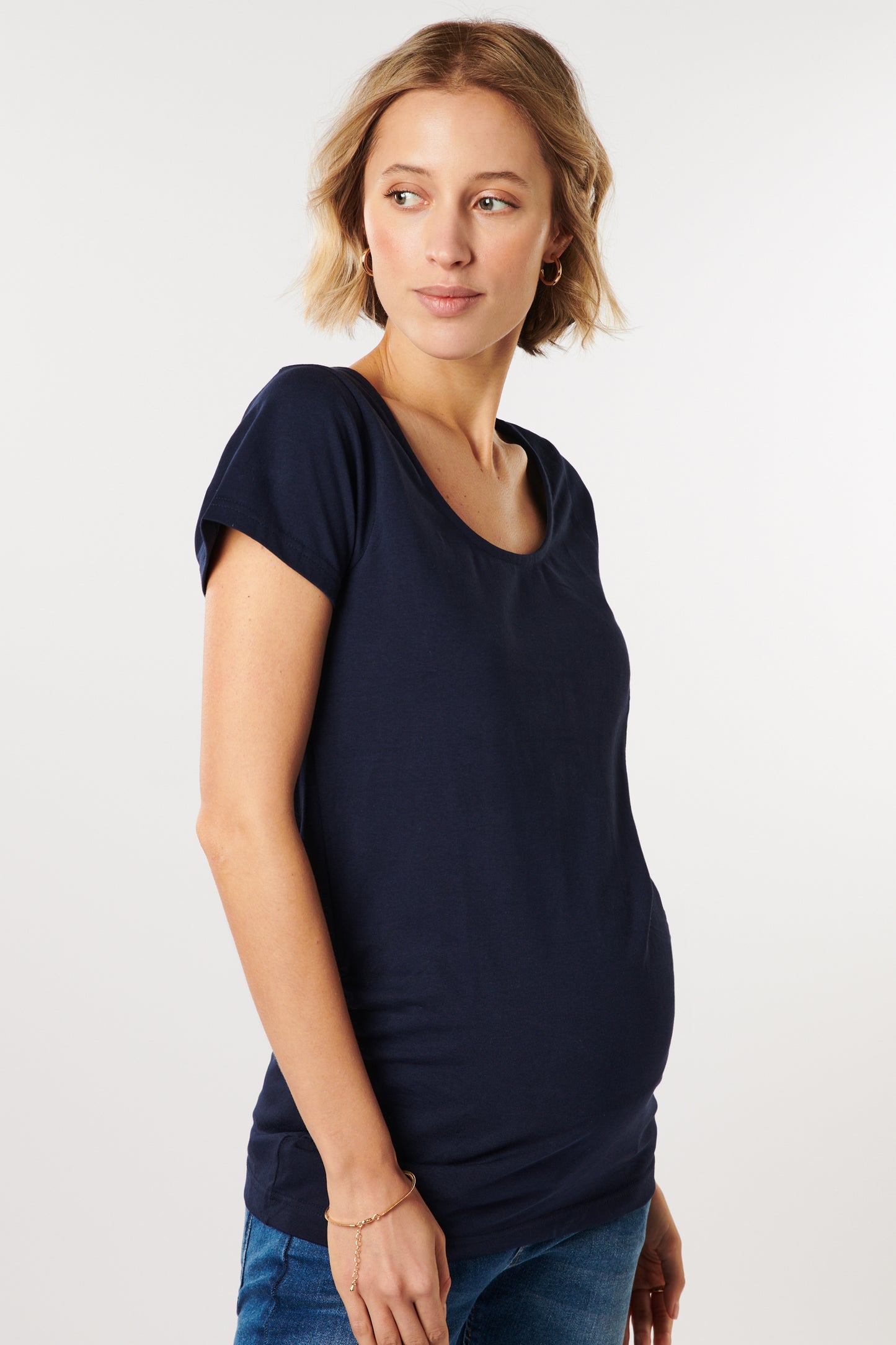 Organic Umstandsshirt mit Rückendetail navy