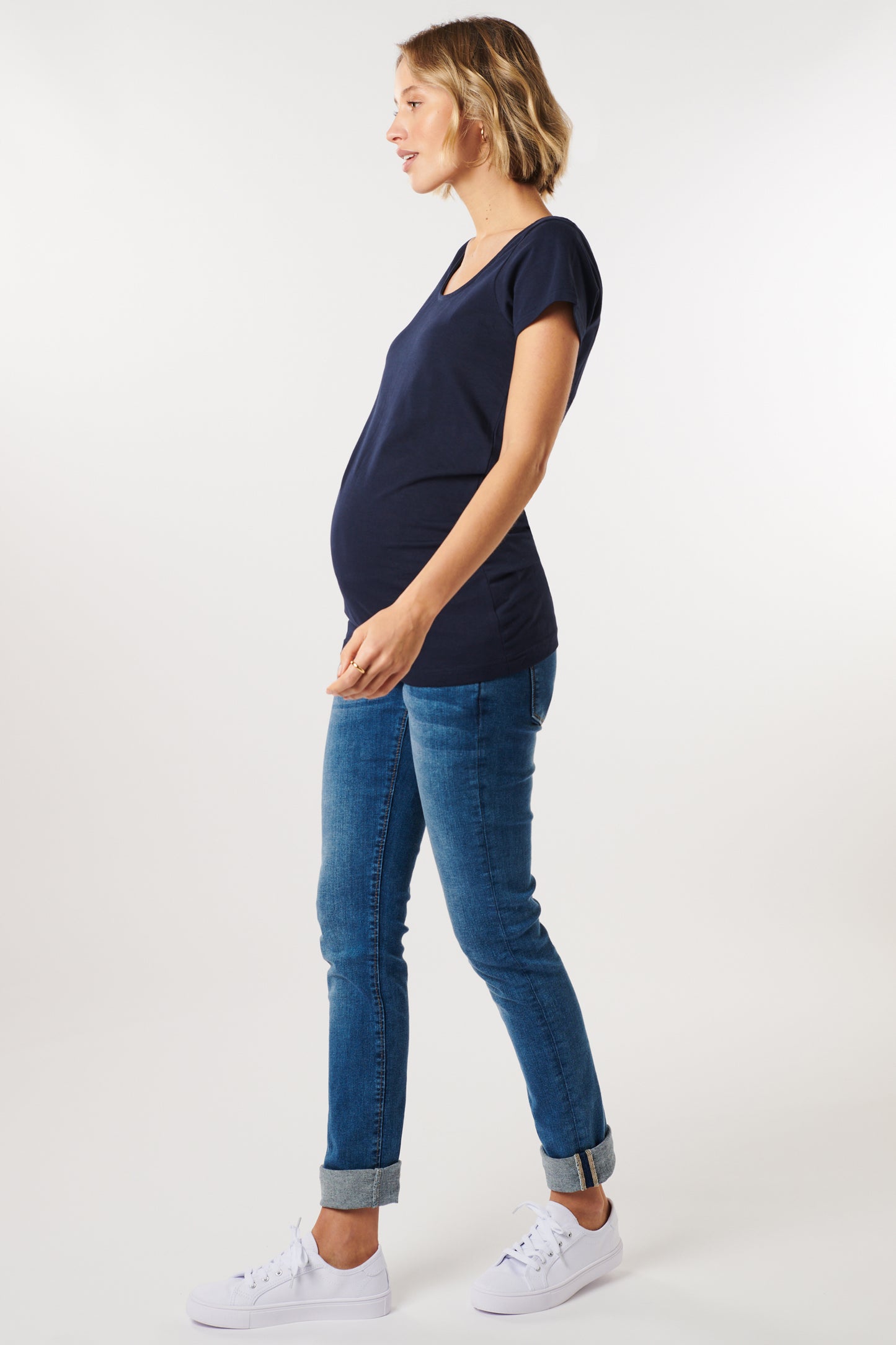 Organic Umstandsshirt mit Rückendetail navy