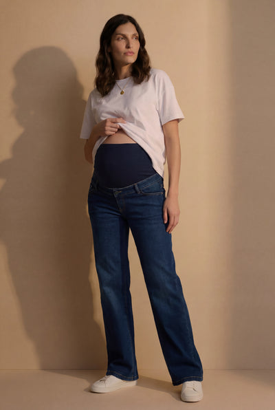 Organic Wide Leg Umstandsjeans dark indigo