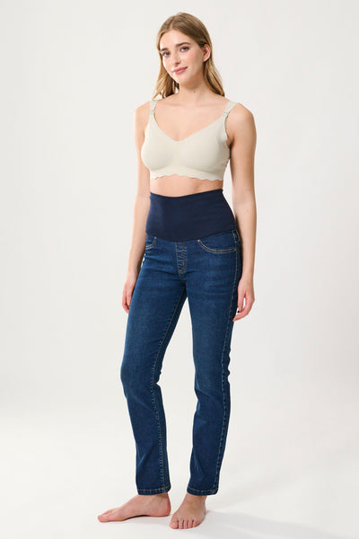 Organic Post Partum Shaping Straight Leg Jeans dark indigo