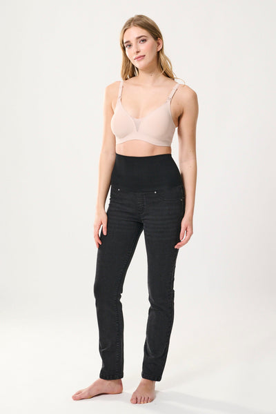 Organic Post Partum Shaping Straight Leg Jeans black