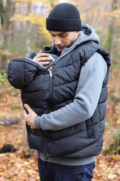 Papa 2-in-1 Eco Weste mit Babytrage-Einsatz schwarz