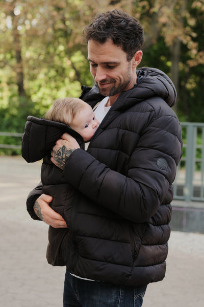 Papa Eco 2 in 1 puffer jacket with baby carrier insert