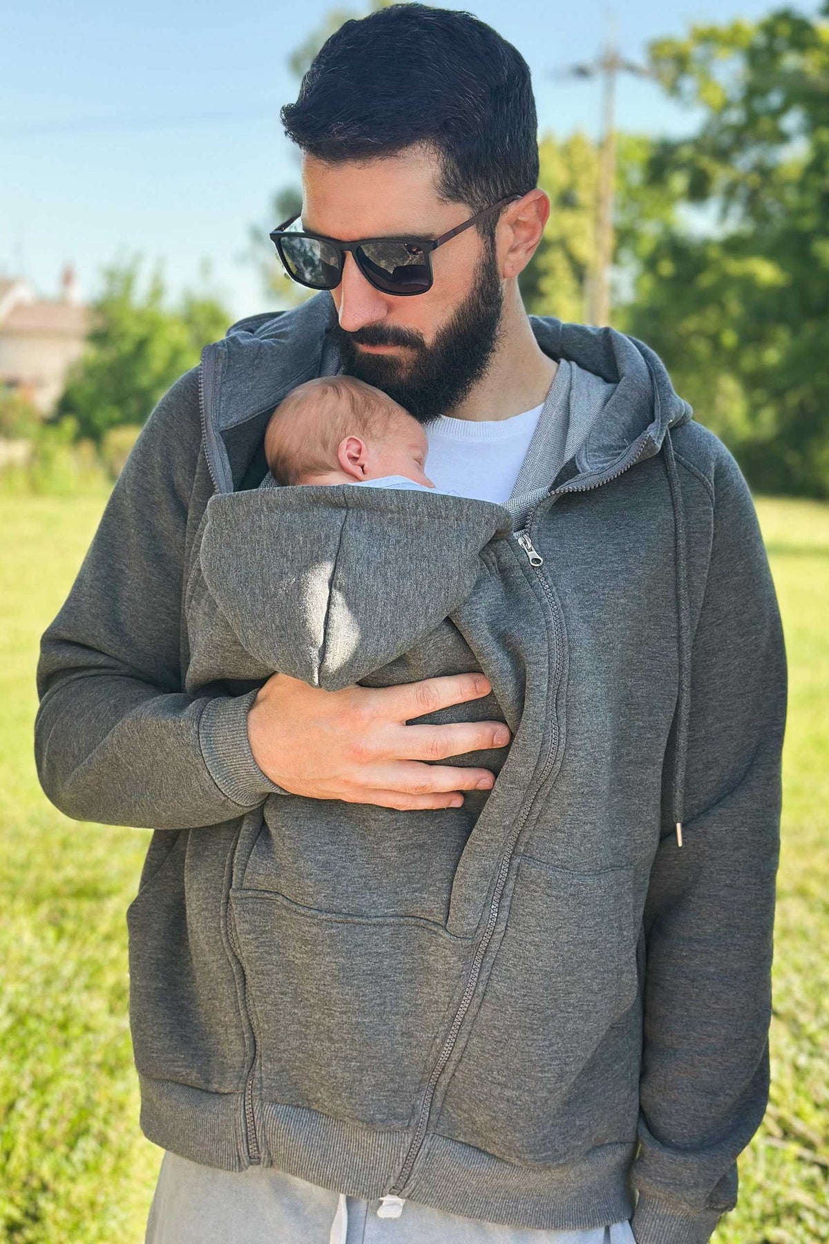 Papa Hoodie und Tragejacke grau MAM230133 9