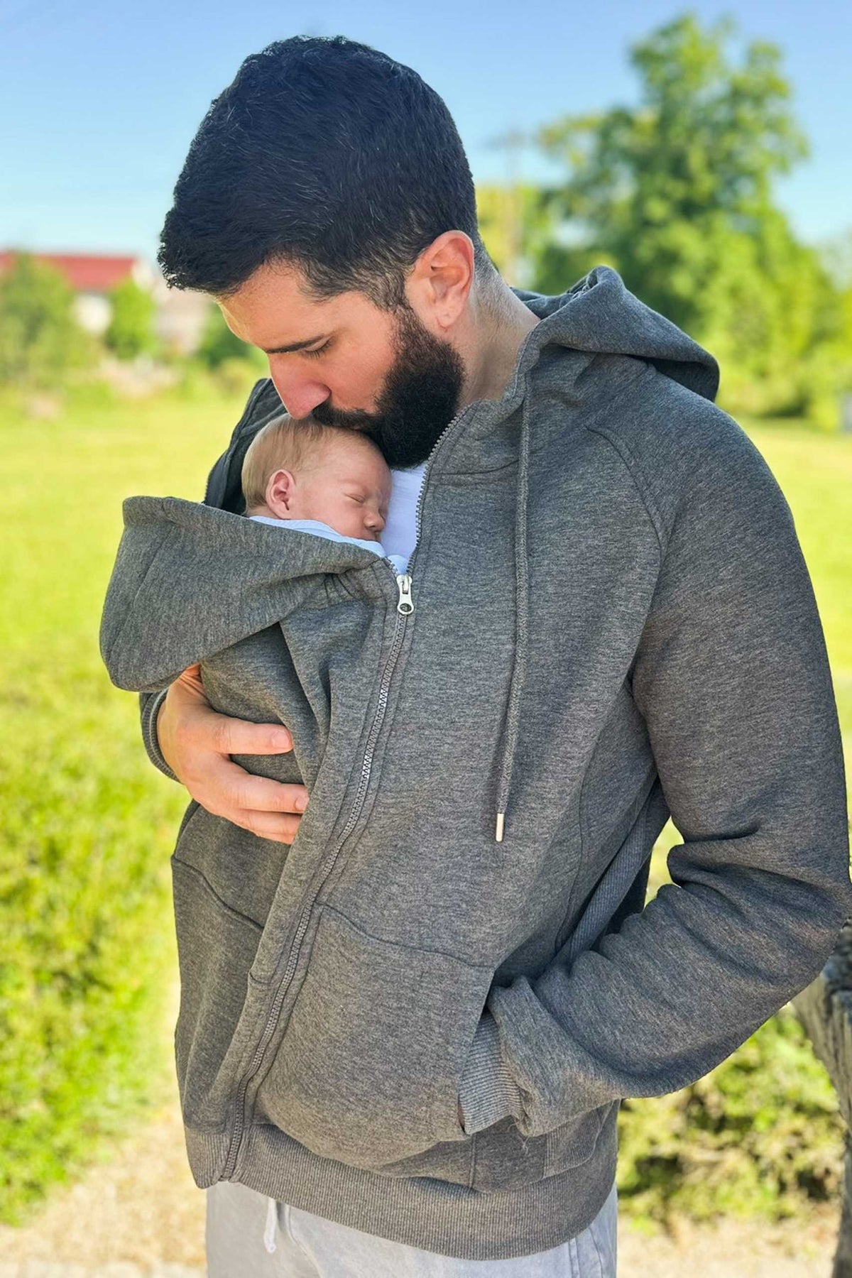 Papa Hoodie und Tragejacke grau MAM230133 12