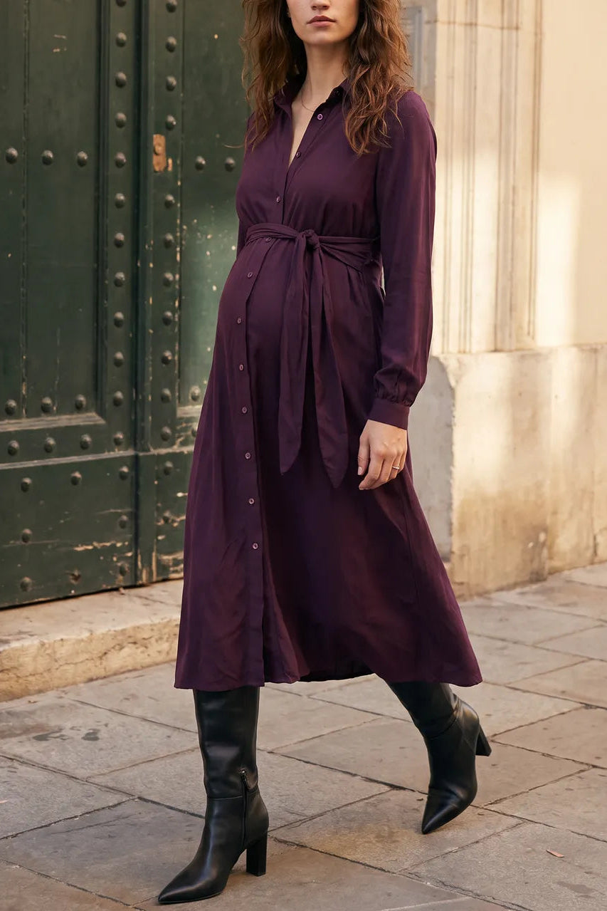 Pflaume Hemdblusenkleid Anker V3
