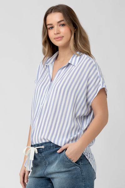 Relaxed Umstands- und Stillbluse gestreift