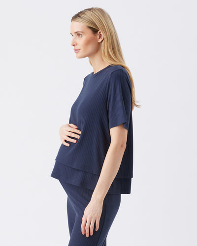 Umstands- und Stillshirt Ripp navy