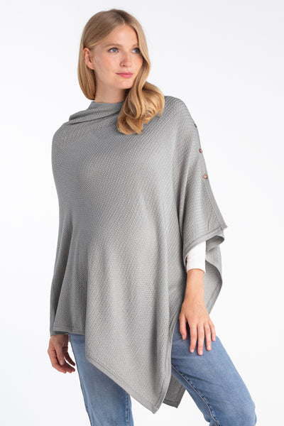 2 in 1 Umstands- und Still-Poncho mit Knöpfen in Strukturstrick