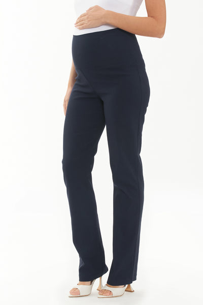 Classic straight leg maternity trousers navy