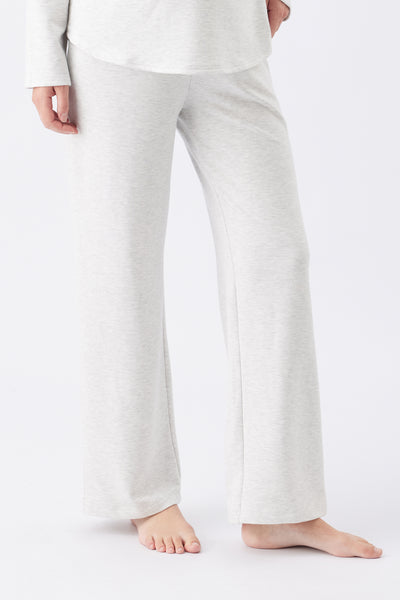 Super Soft Lounge Umstandshose mit Fleece Innenseite silbergrau meliert