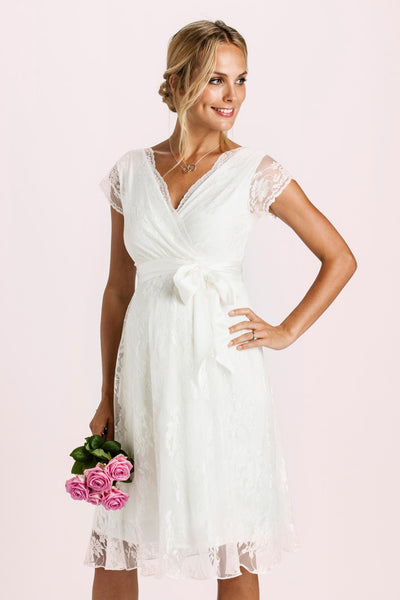 Lace maternity wedding dress