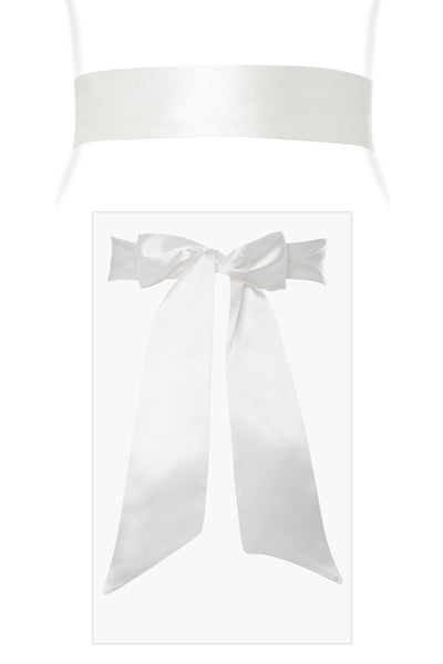 Satin sash ivory