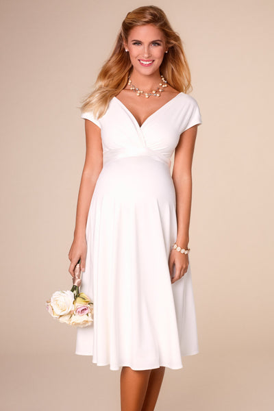Umstandsbrautkleid mit Cache Coeur Ausschnitt