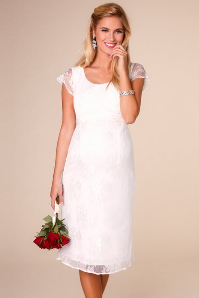 Spitzen Umstands- und Stillbrautkleid mit Schärpe