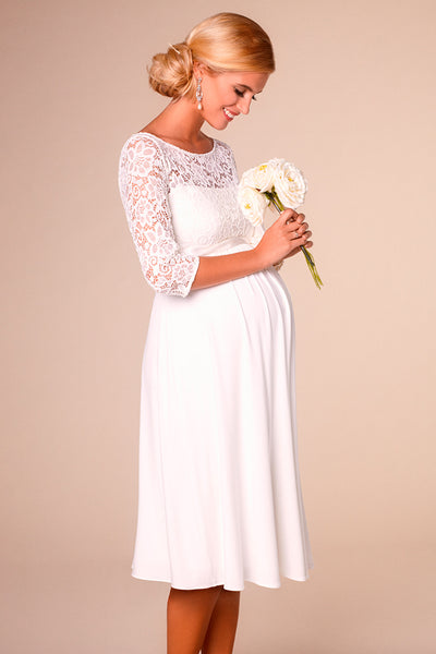 Maternity wedding dress with back cutout