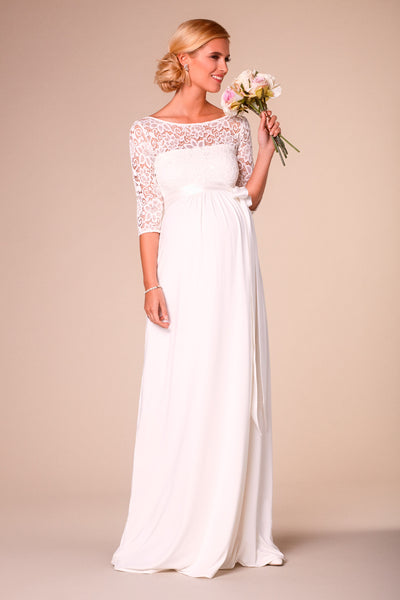 Umstandsbrautkleid mit Rückenausschnitt lang