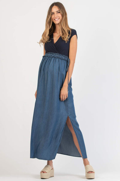 Tencel Umstands- und Still-Maxikleid