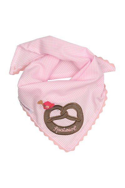 Trachten Halstuch mit Zickzackkante rosa