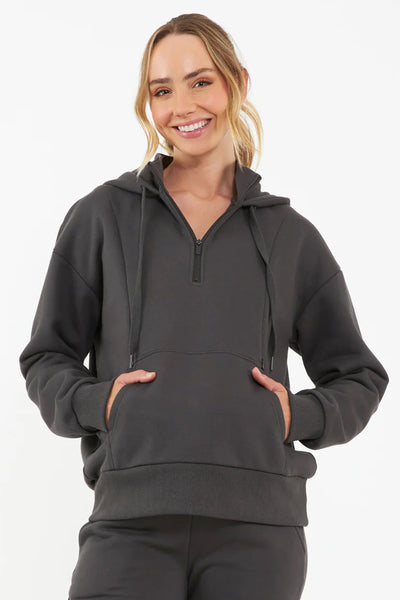 Umstands-Hoodie mit Reißverschluss Stillöffnungen grau