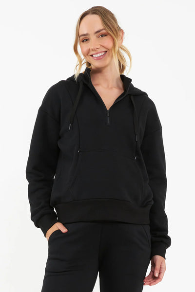 Umstands-Hoodie mit Reißverschluss Stillöffnungen schwarz