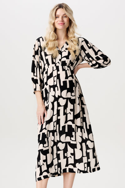 Musselin Umstands- und Stillkleid mit Print
