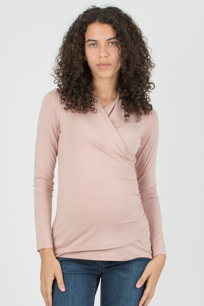 Umstands- und Stillshirt mit Raffungen vintage rose